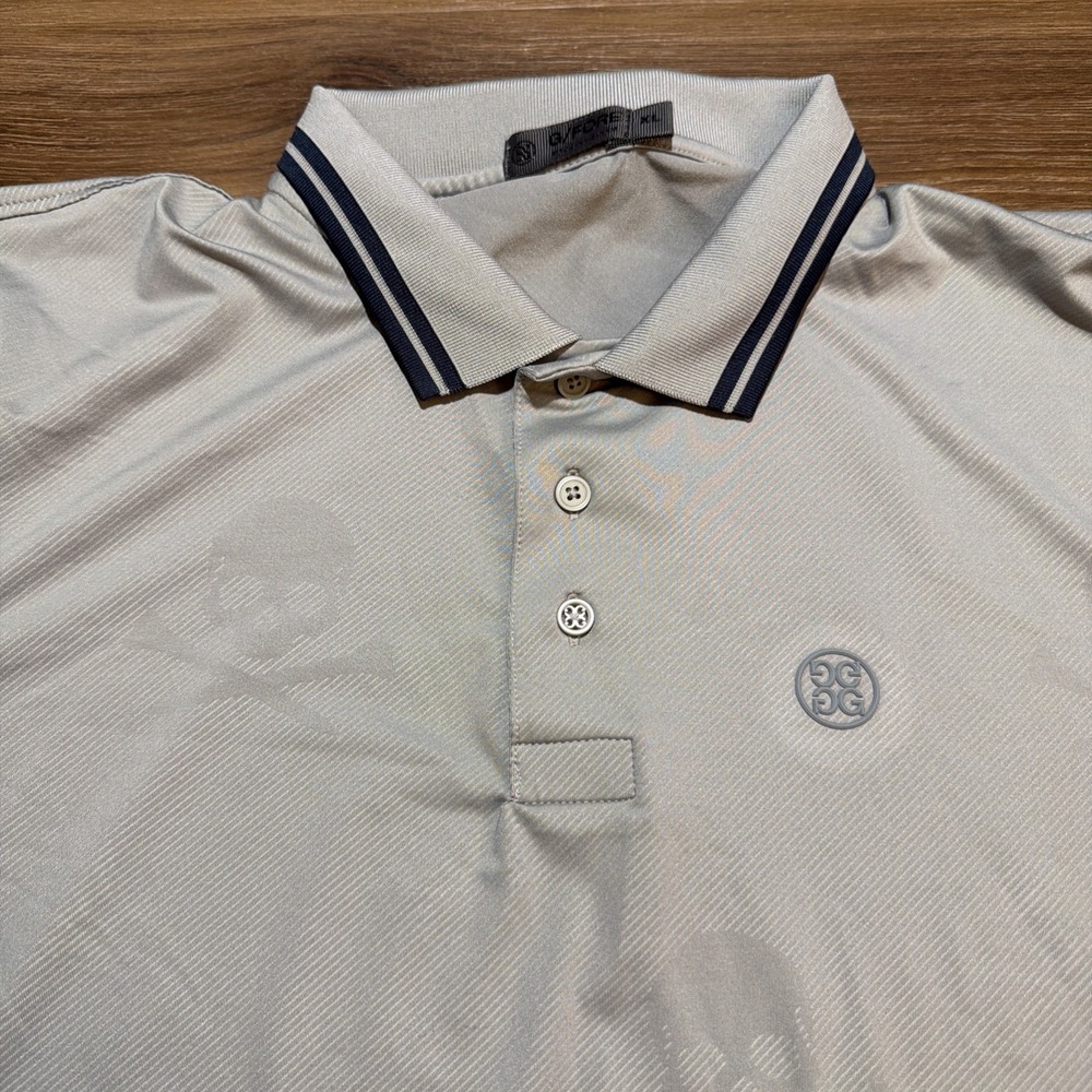 G/FORE Polo Shirt Mens XL Gray Skulls &‎ Tees Pinehurst Golf Performance - Picture 4 of 11